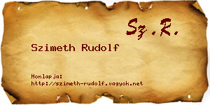 Szimeth Rudolf névjegykártya